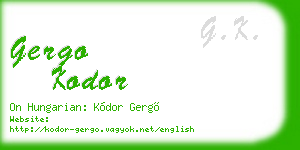 gergo kodor business card