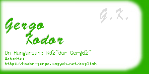 gergo kodor business card